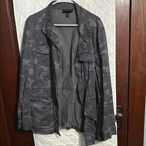 Lane Bryant Gray Camouflage Military Jacket
